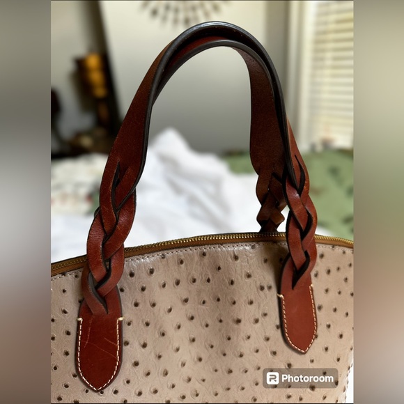 DOONEY & BOURKE| Ostrich Celeste Satchel| Light Taupe - Picture 5 of 13
